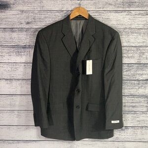 NWT Calvin Klein 44R 100% Wool Gray Blazer 3 Button, Fully Lined
